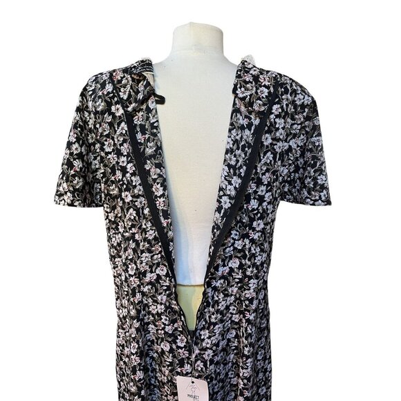 Vintage 1980s Breli Originals Floral Maxi Dress With Lace Collar 14 Cottagecore - Picture 8 of 9